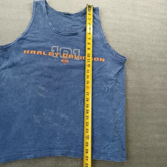 Harley Davidson Tank Top Mens XL Blue Sleeveless Brandon Florida Single Stitch - Picture 4 of 9